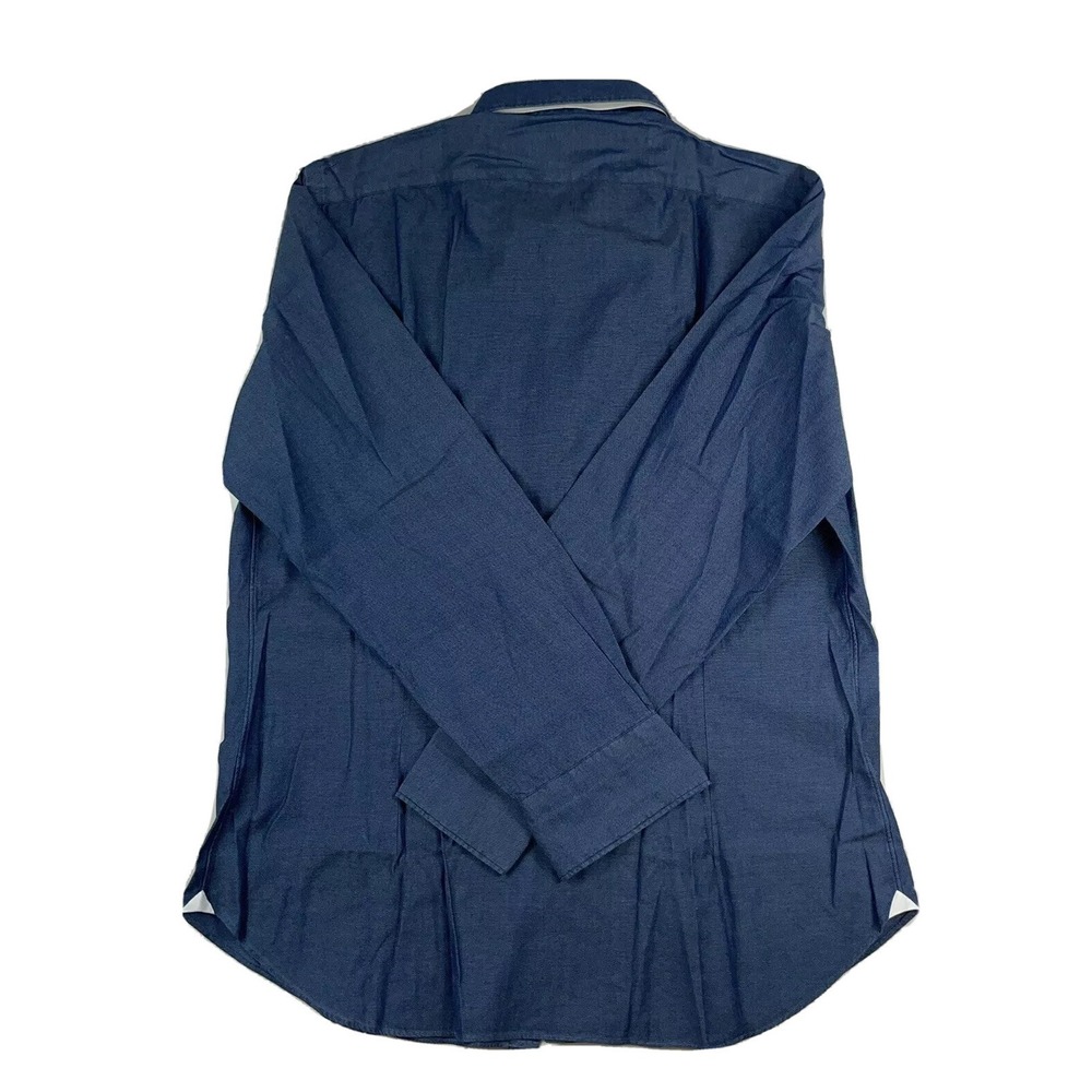 Giannetto Blue Patterned Washing Division Mens Button Front‎ Size 16.5/42 NWT - Picture 6 of 7